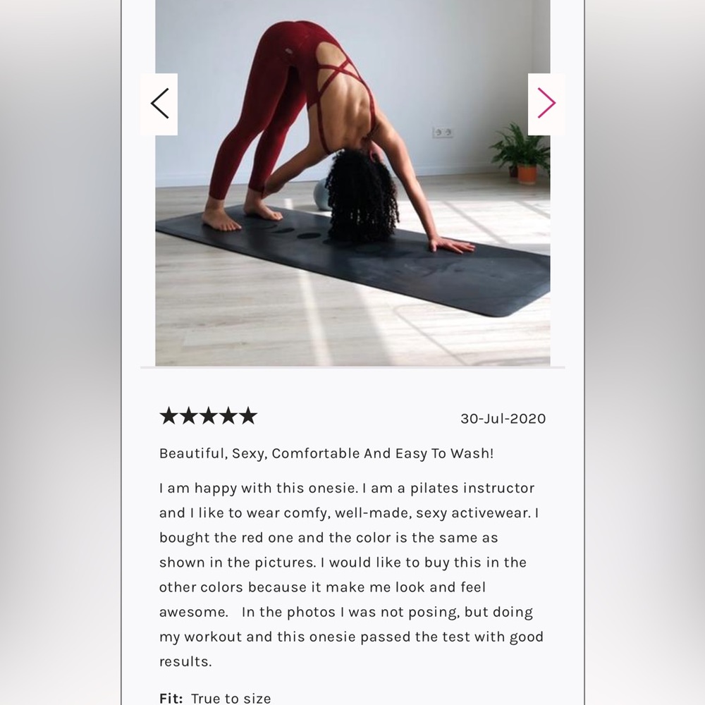 Free People Good Karma Onesie Red Backless Criss Cross Yoga Exercise Jumpsuit - Picture 8 of 14